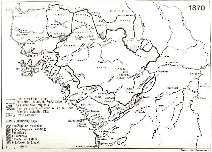 Carte du Fuuta-Jalon en 1870