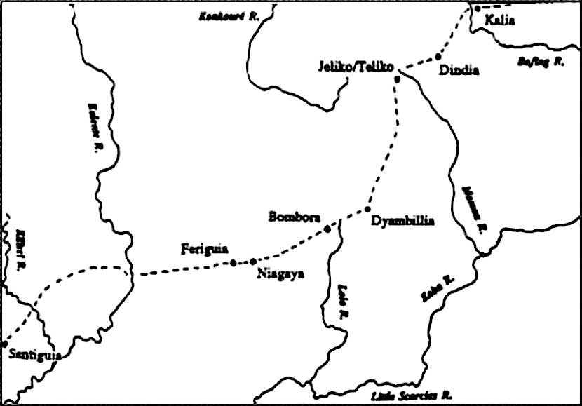 Map E: Kalia-Santiguia Sector of the Watt Expedition, 27 March - 14 April 1794 