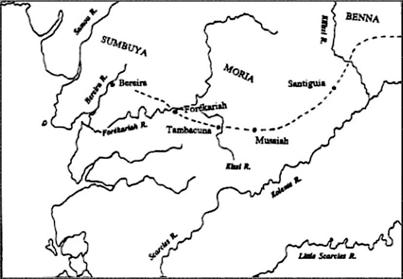 Map F: Santiguia-Bereira Sector of the Watt Expedition, 14 April-2 May 1794